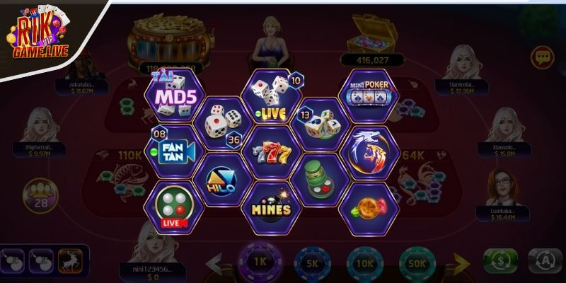 Các tính năng trong Bầu Cua RIKVIP